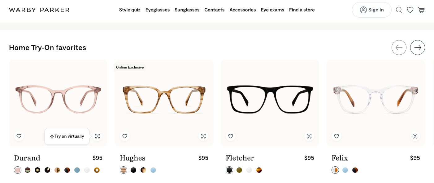 Warby Parker uses separate landing pages to enhance high intent traffic from Google Images