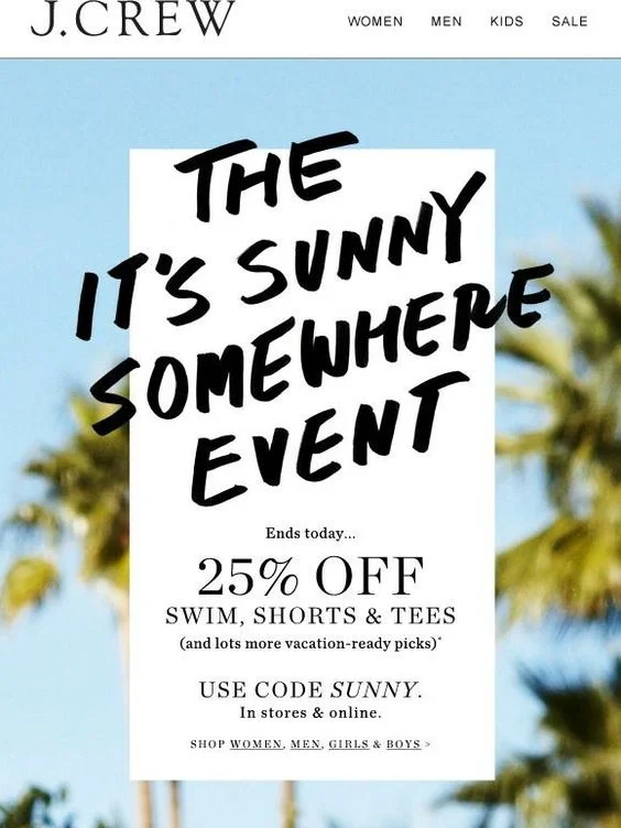Attract the audience to a flash sale with an interesting story angle