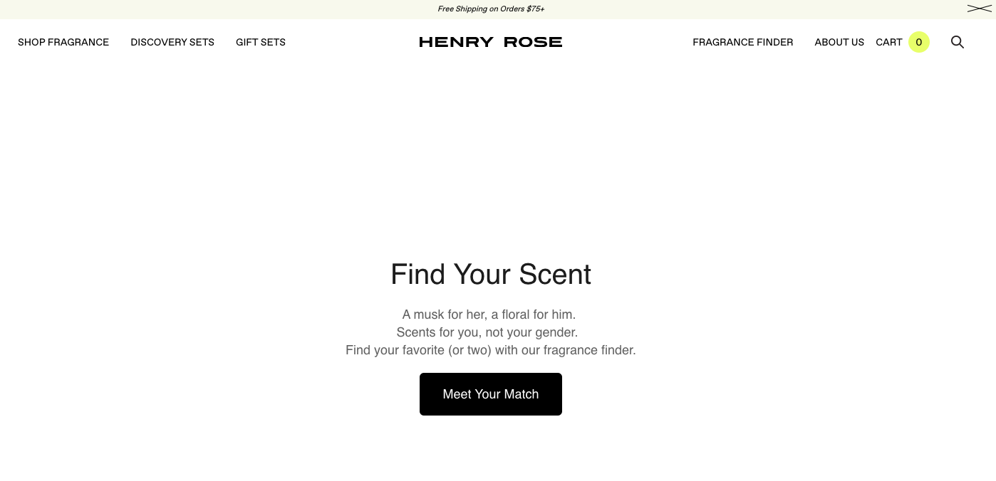 Henry Rose funnel quiz call to action example