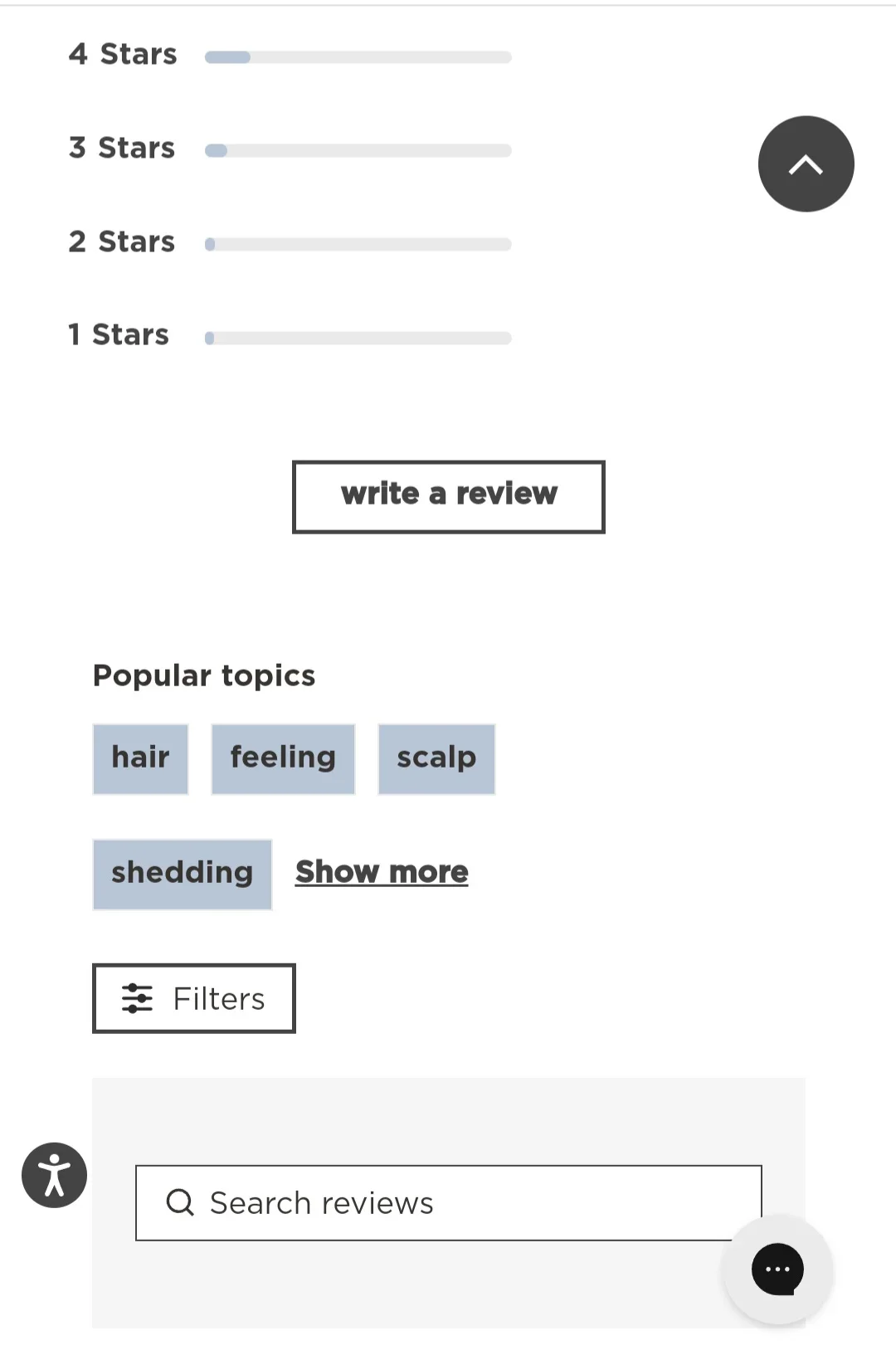 Mejuri personalization in reviews with keyword filters highlighting common customer themes.