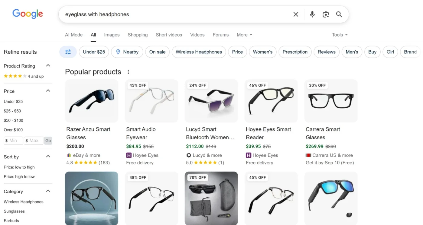 Low value keyword example for new product line