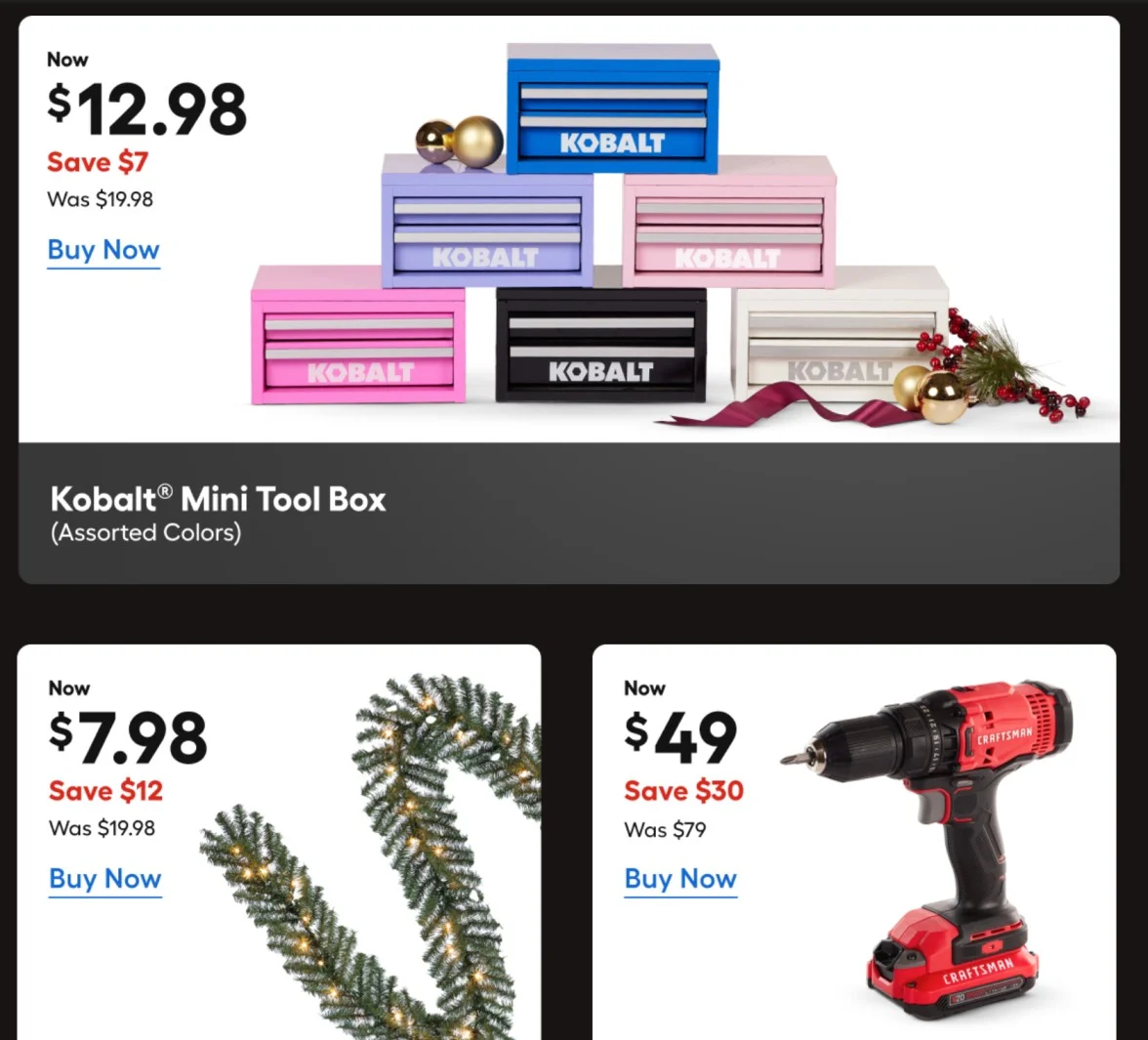 AI optimized pricing on Lowe's during BFCM