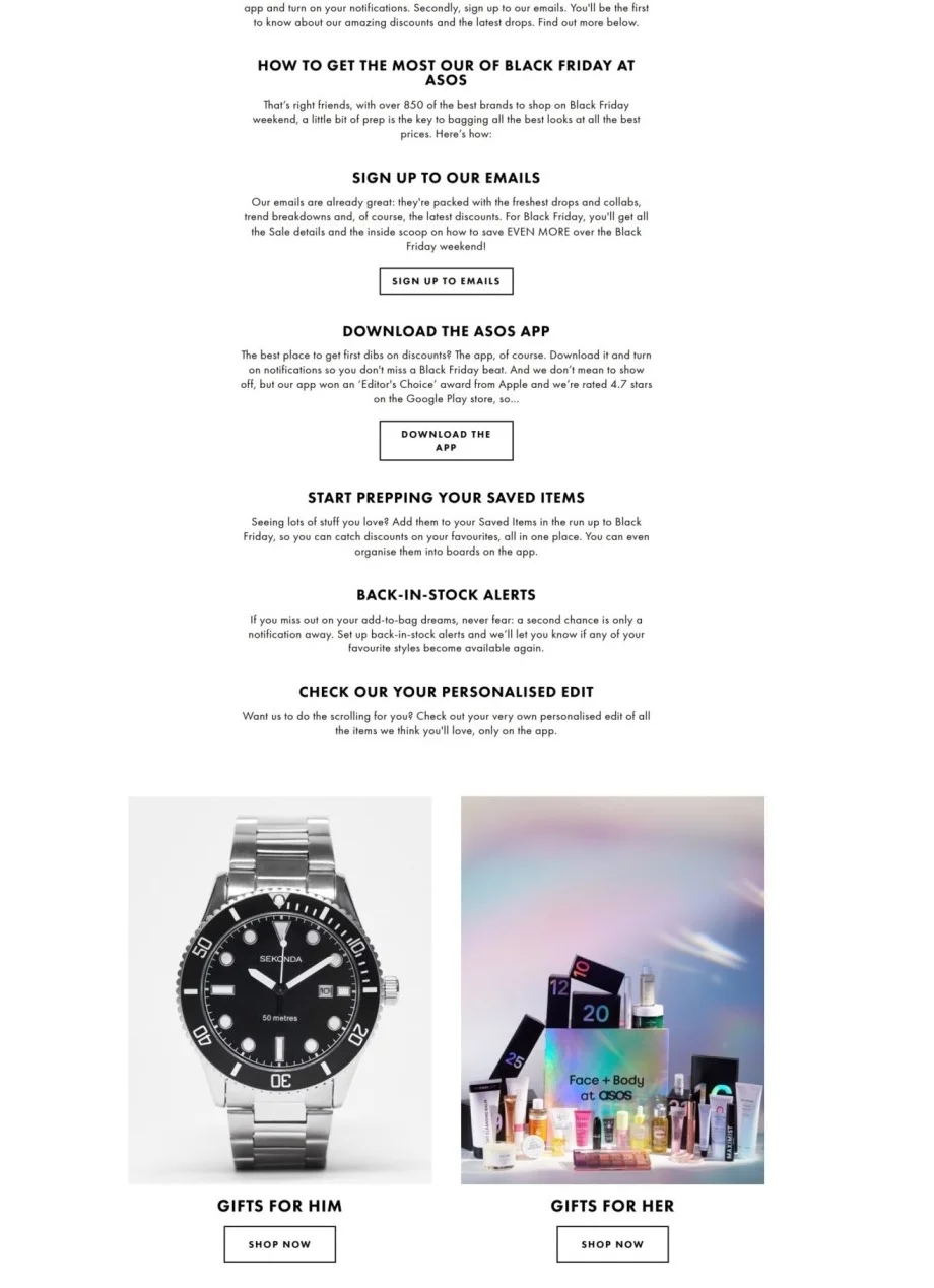AI generated FAQ questions on sale page from Asos