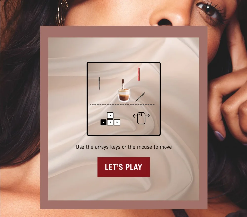 Rimmel London mini game letting users catch makeup products to win prizes