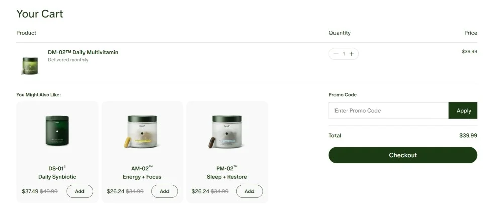 Subscription selling strategy with logical upsells: Seed