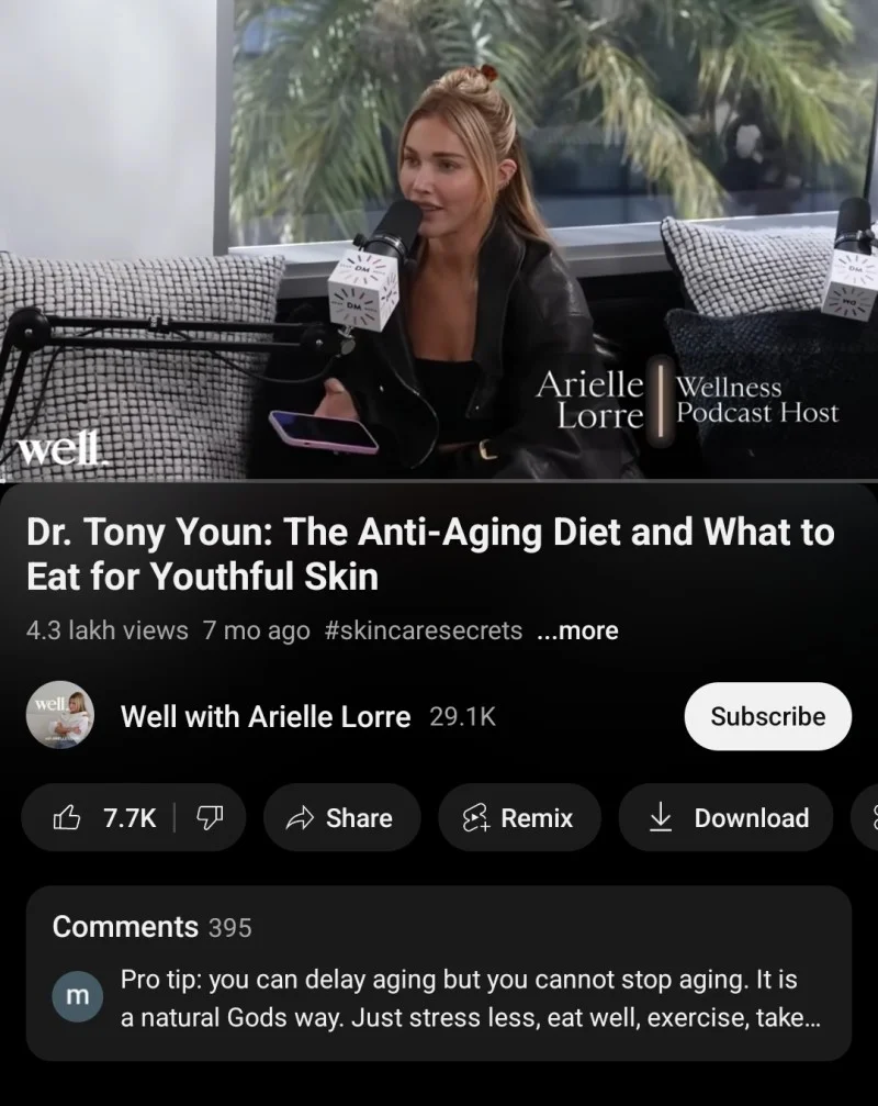 Get good PR to help your supplement store's marketing, like this YouTube video with a wellness influencer, showing supplement recommendations