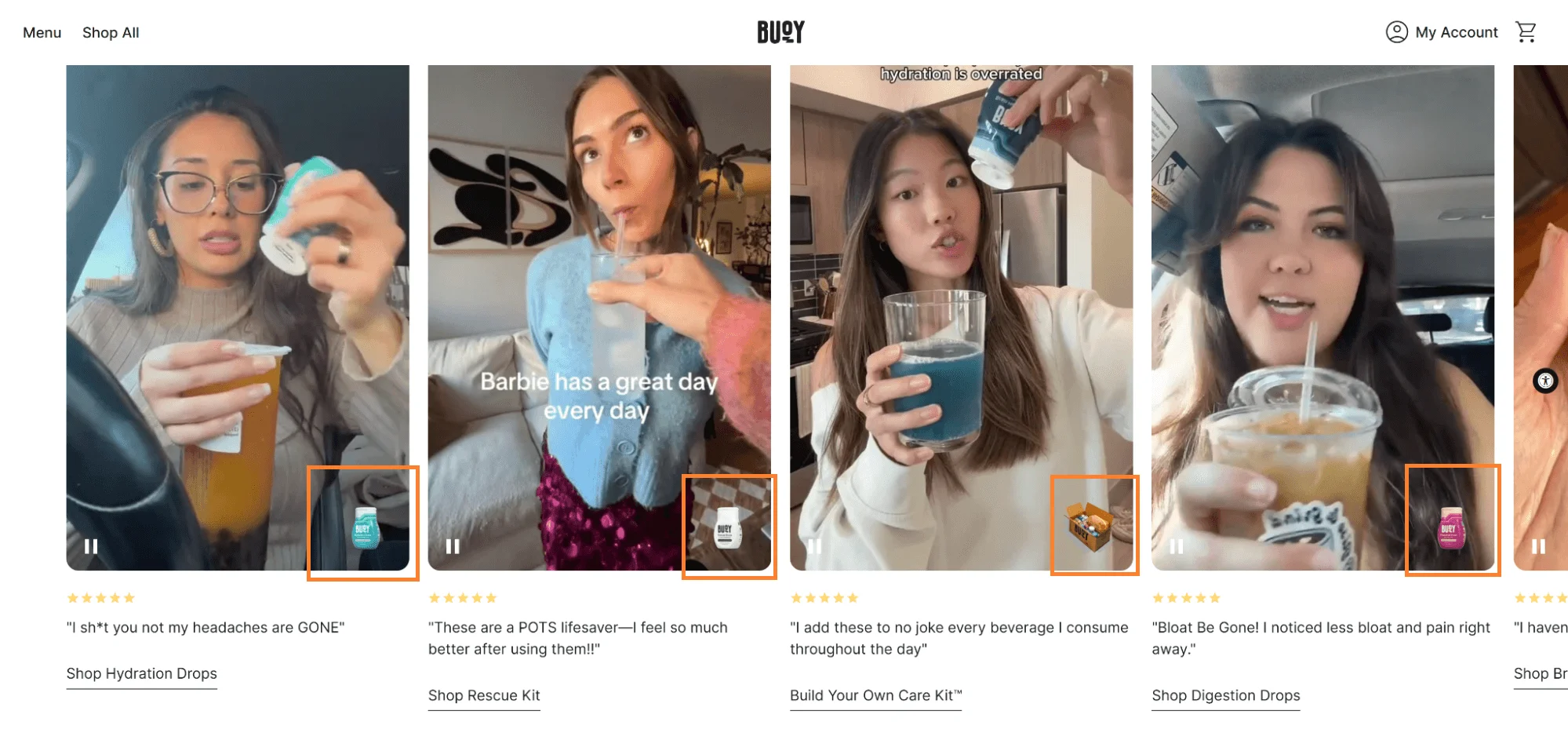 Buoy UGC gallery featuring shoppable images and floating product tags