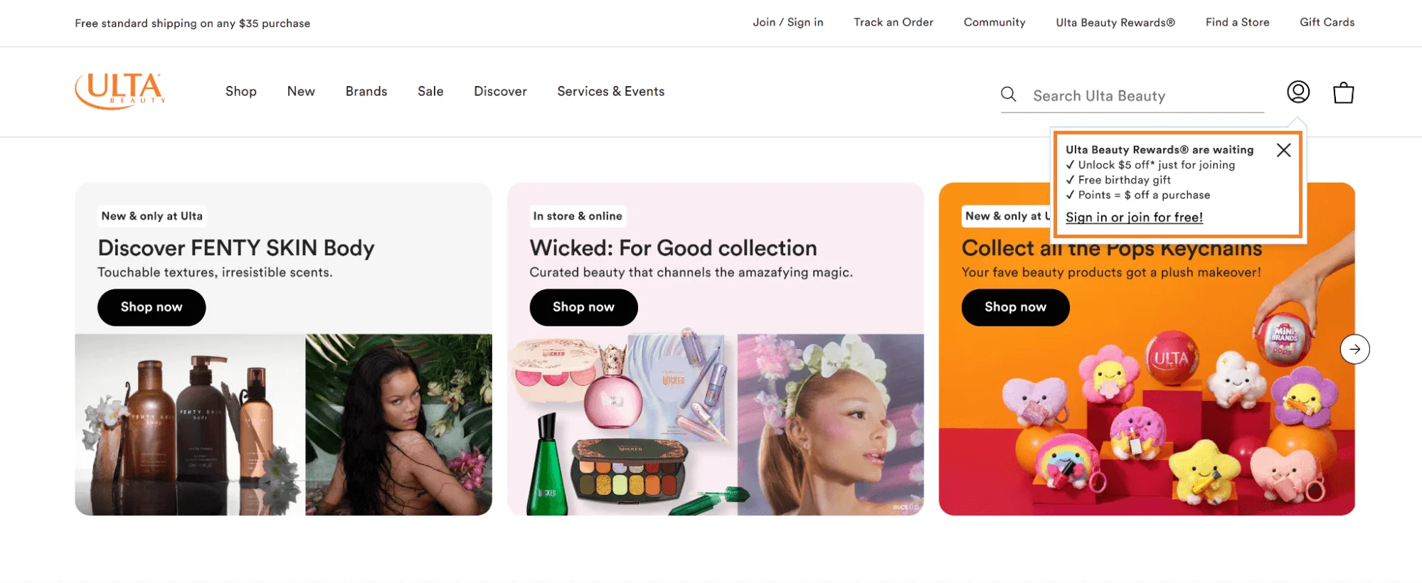 Ulta sending navigation nudges for shoppers to log in