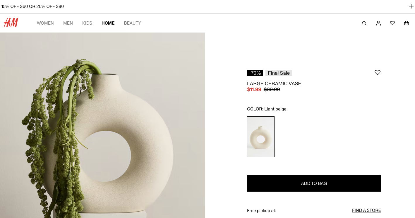 H&M places discounts across the funnel to improve conversions in strategic ways