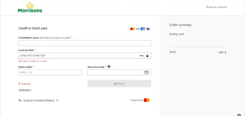 morrisons luhn validation example