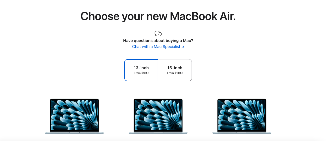 apple landing page example