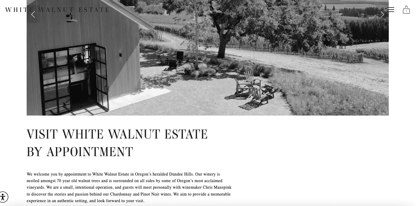 White walnut estate UX example