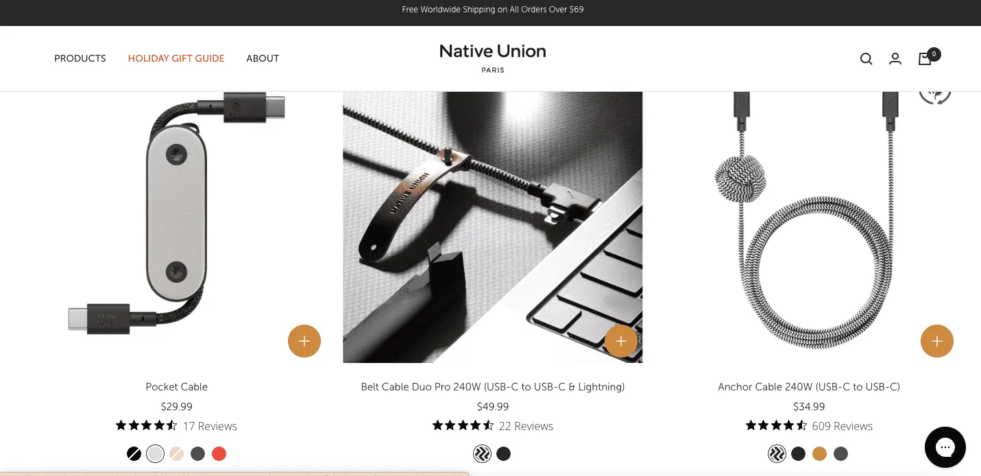 Native Union Website UX example