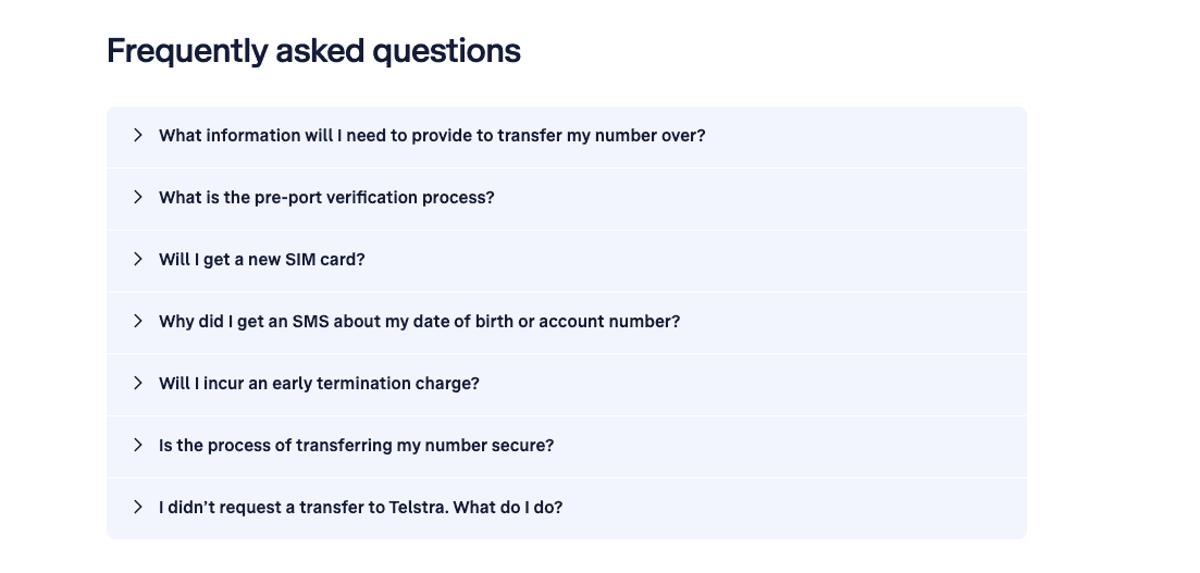 Telstra number portability flow example