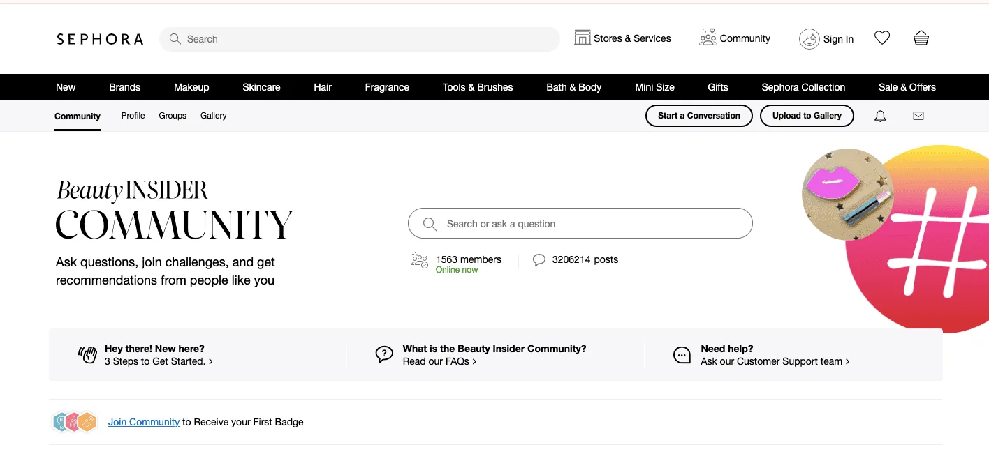 Sephora Community Example