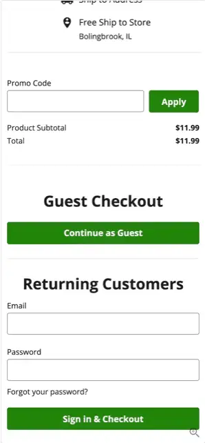 guest checkout example cro analysis