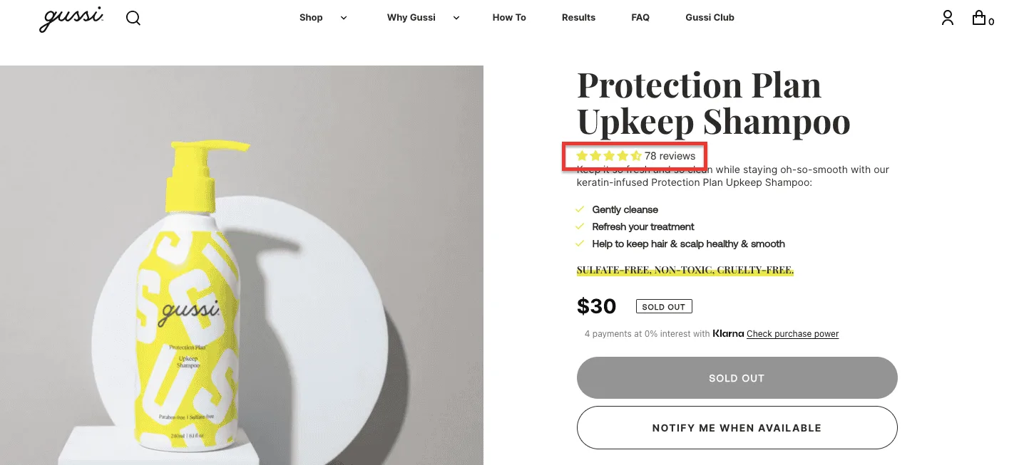 product page example cro analysis
