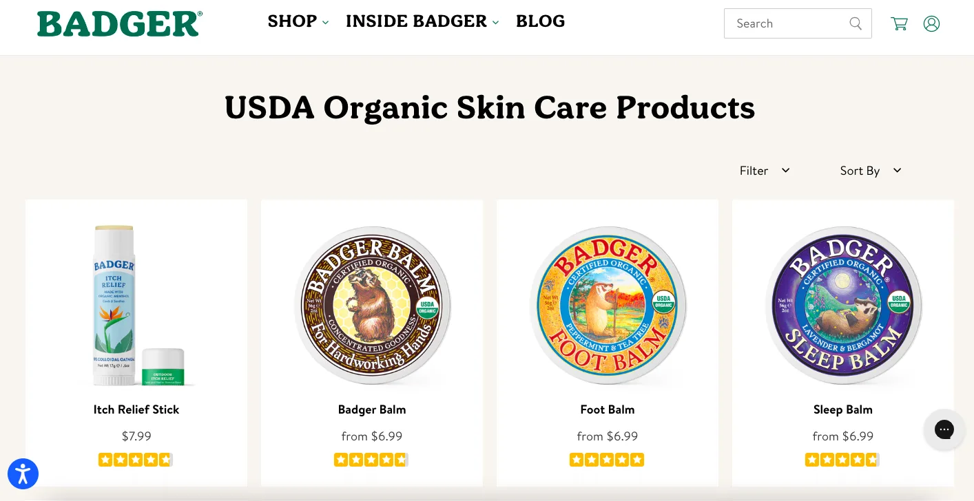 badger landing page example