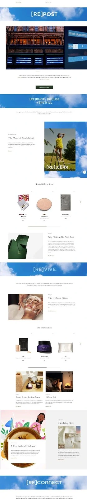 Harrods landing page example