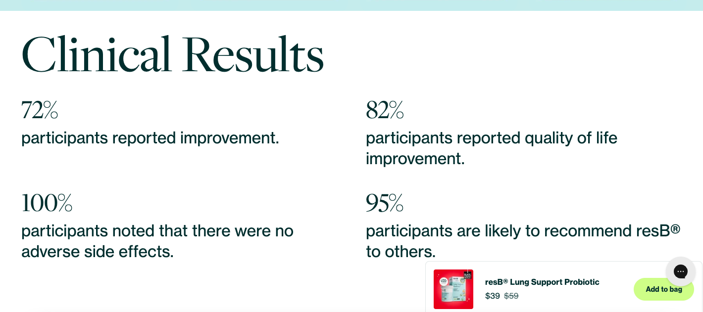resbiotic landing page example