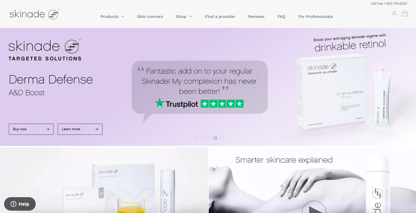 Skinagde landing page example
