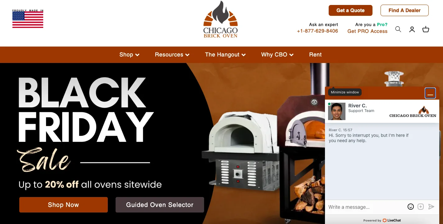 chicago oven landing page example