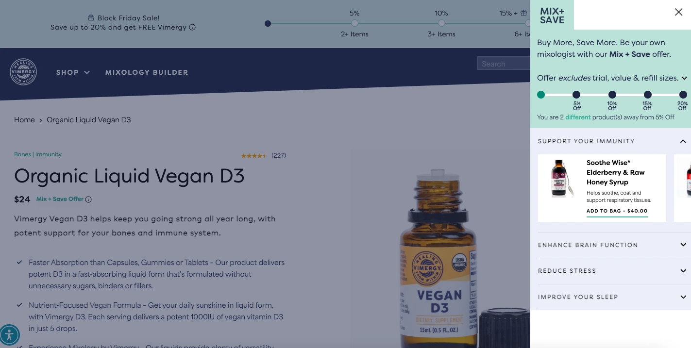Vimergy landing page example