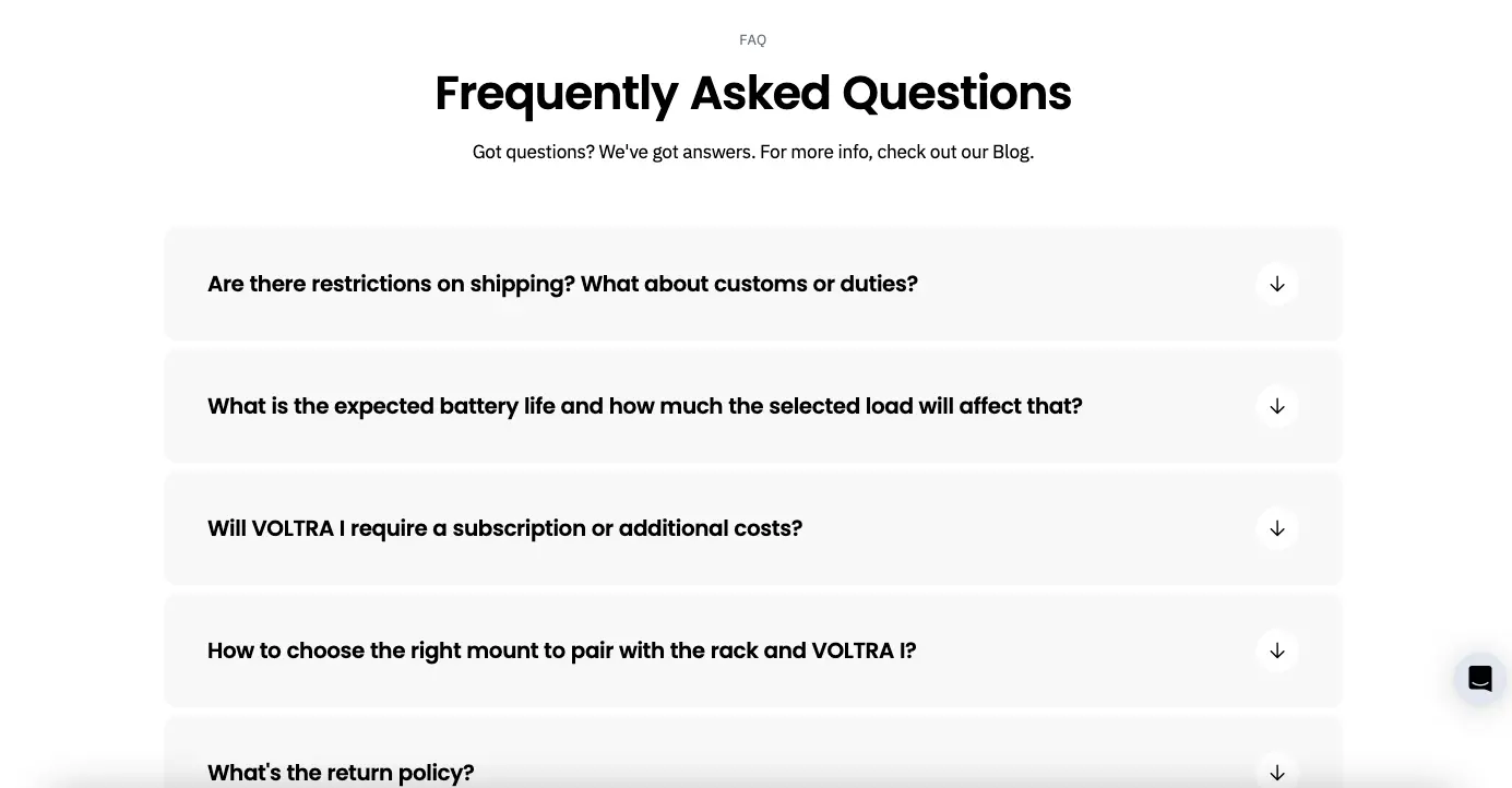 voltra landing page example