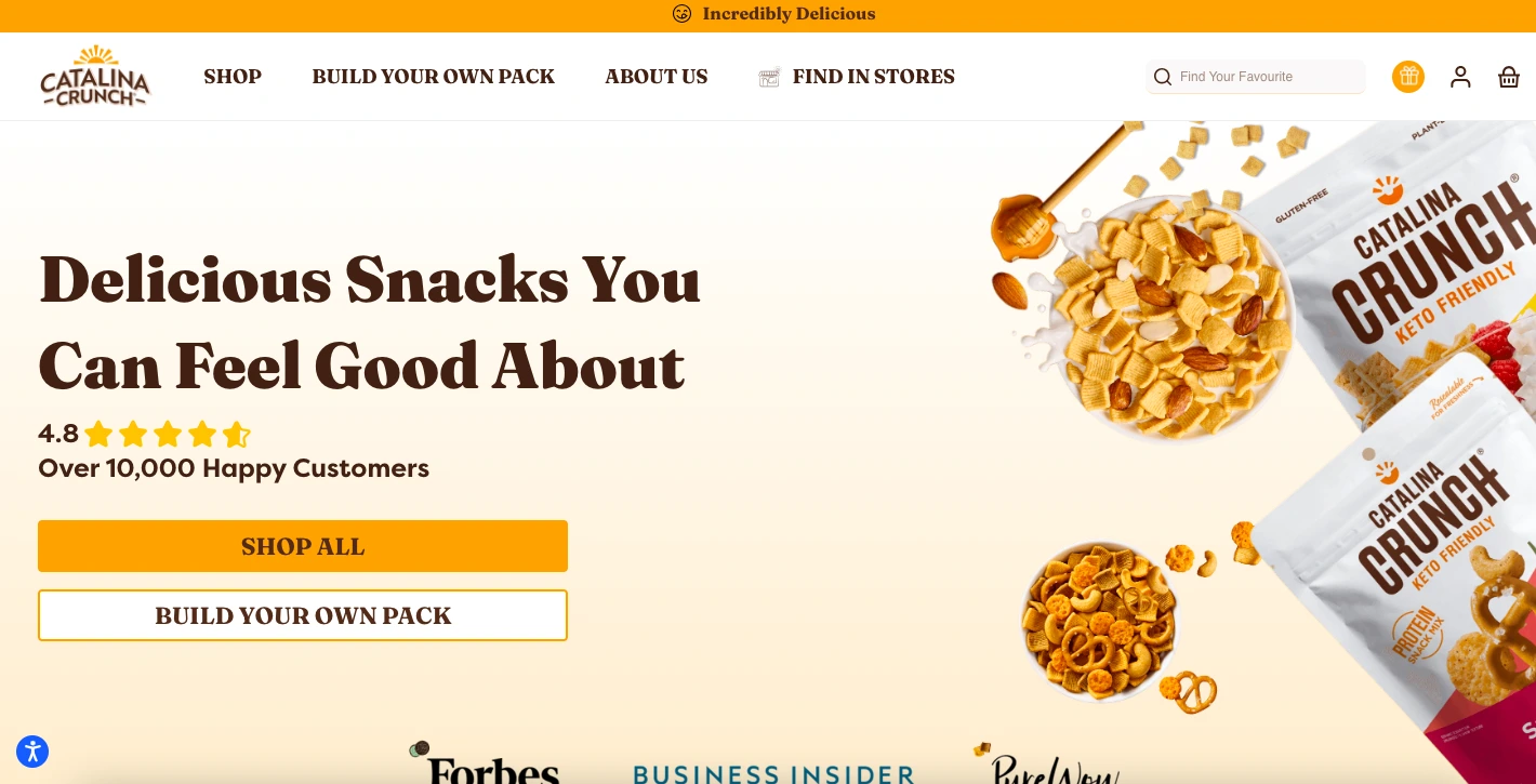 catalina crunch landing page example