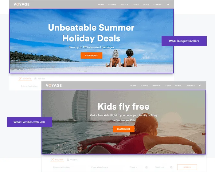banner personalization example