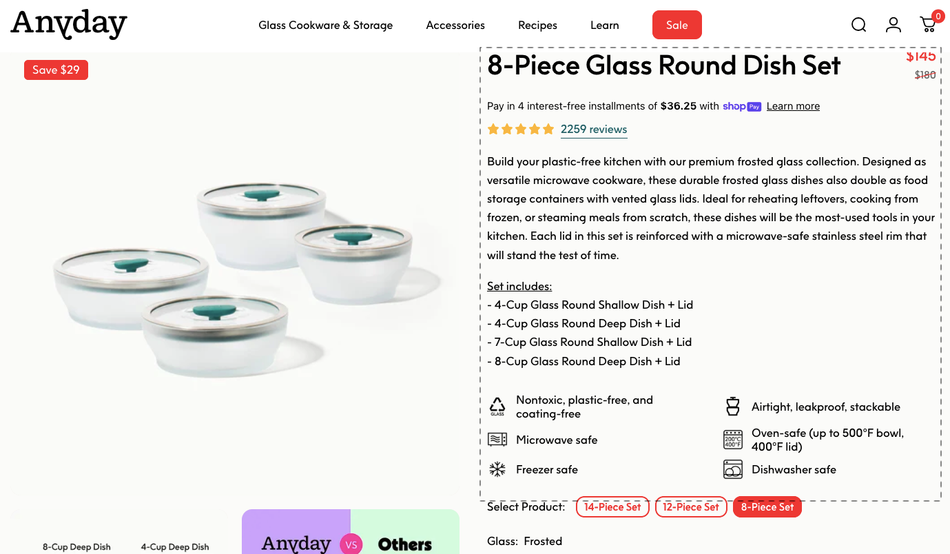 Anyday removes customer objections through product page descriptions as a scientific eCommerce conversion strategy | How to Increase eCommerce Conversion Rates | how to increase conversion rate ecommerce, how to increase conversion rate, improve ecommerce conversion rate, how to increase conversion rate on ecommerce website, ecommerce conversion rate optimization, how to increase ecommerce conversion rate