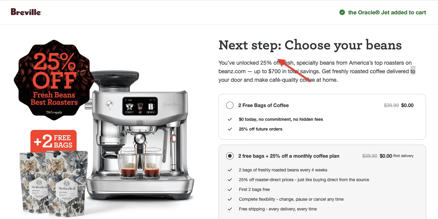 breville ecommerce checkout example