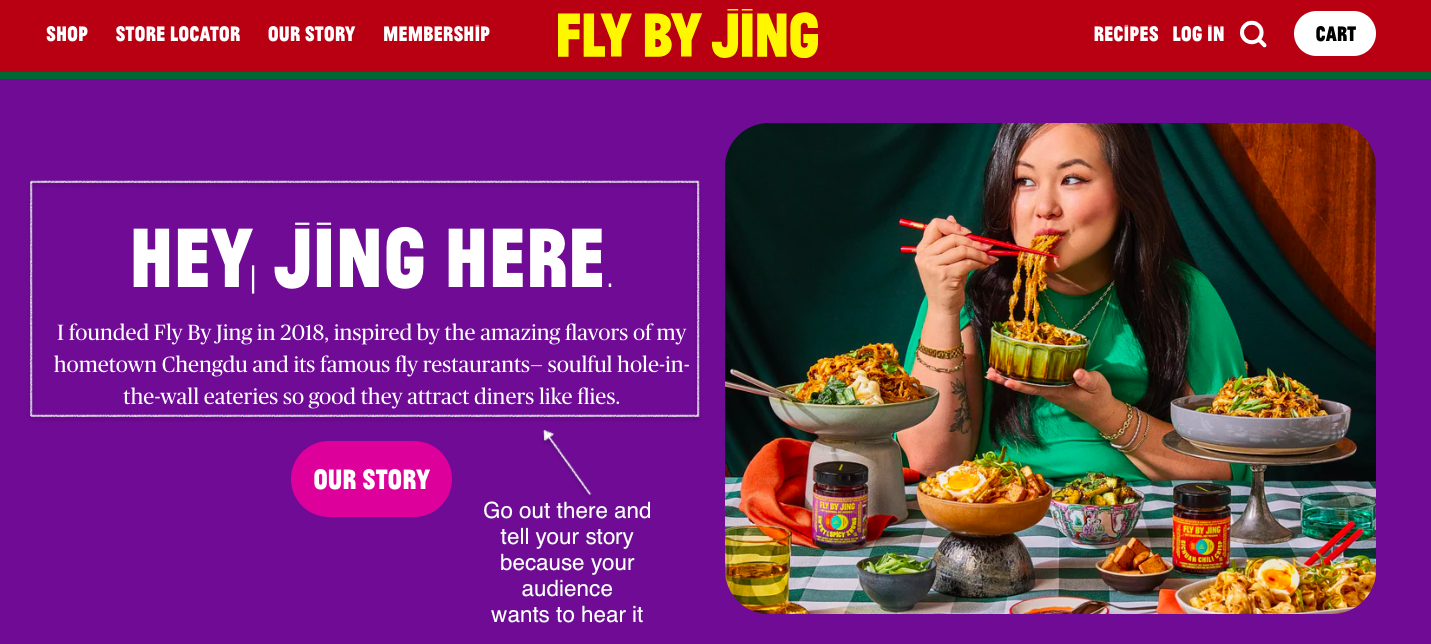 Fly by Jing Home Page Example