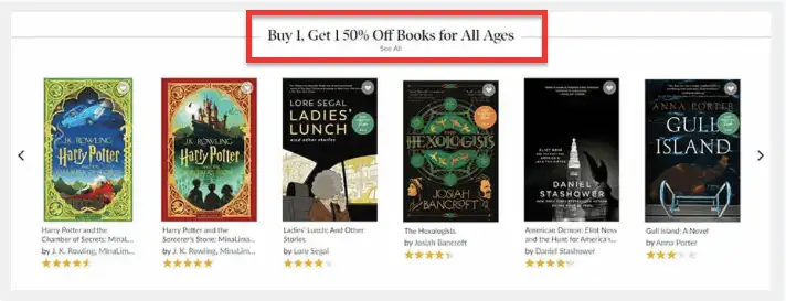 Barnes and Nobles BOGO example