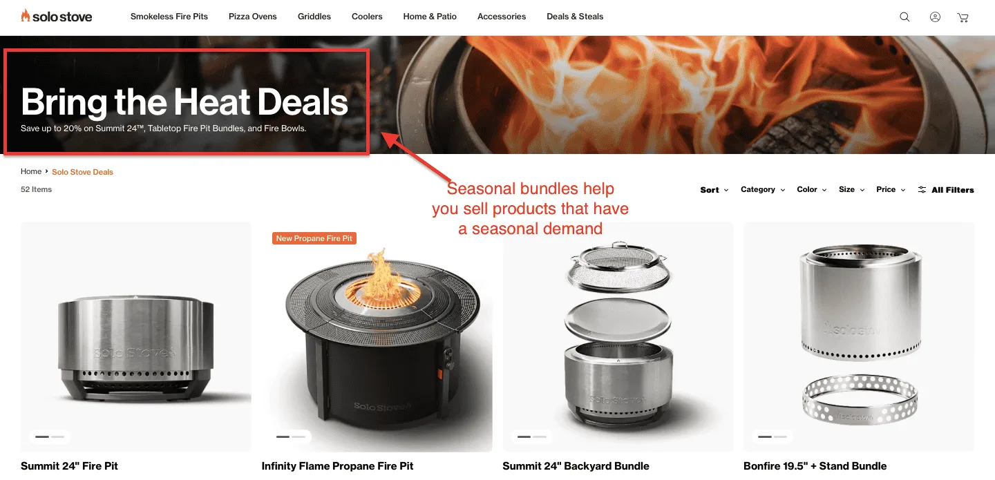 solo stove seasonal bundling example