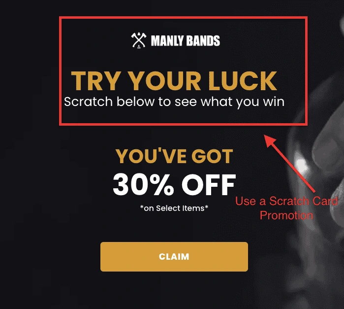 manly brands scratch card example