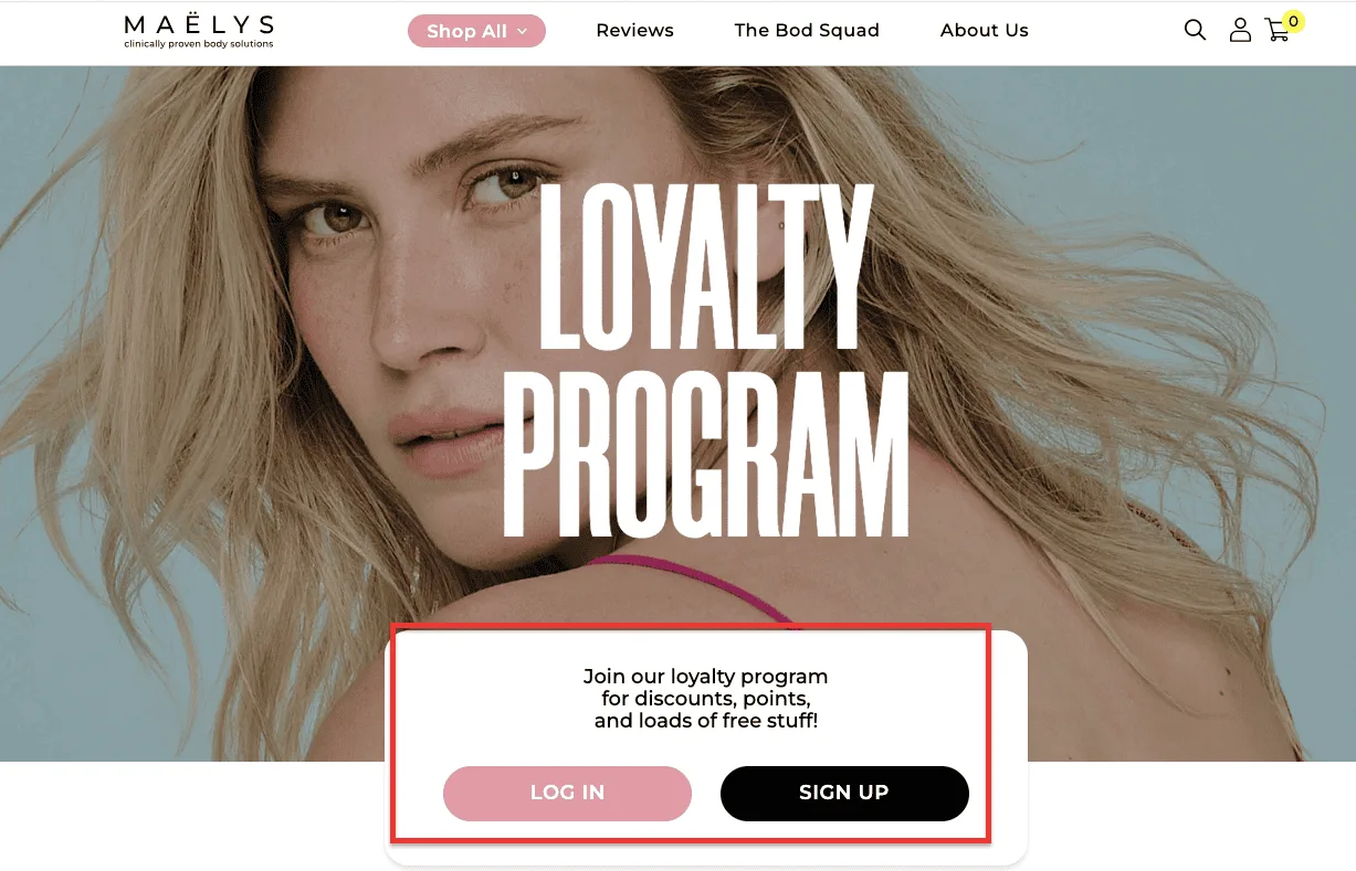 Maelys tiered loyalty program example