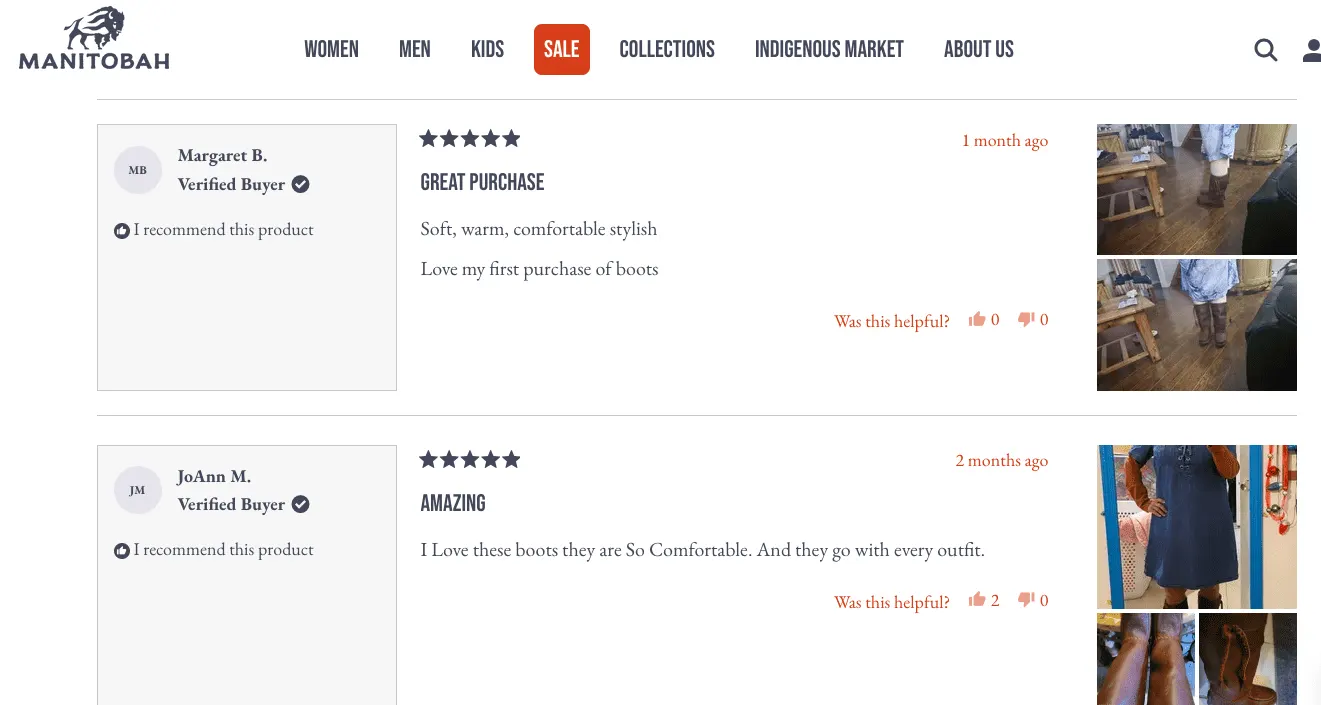 Motibah product page example