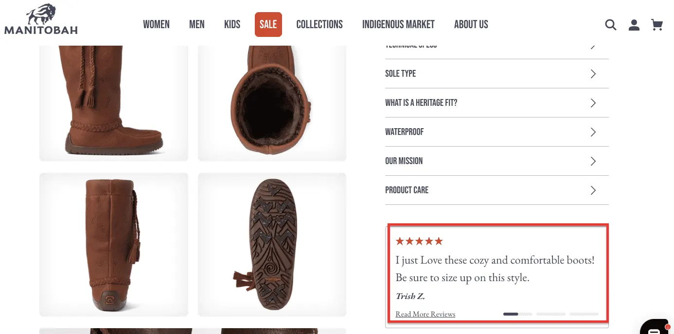 Motibah product page example