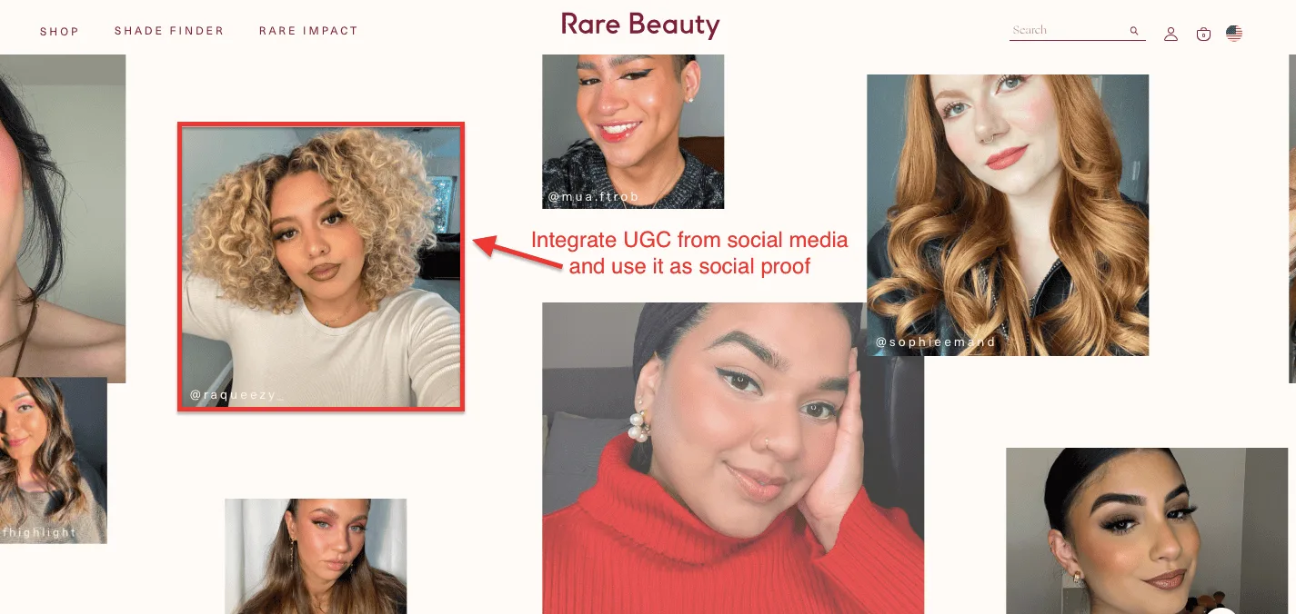 Rare Beauty Product Page Example