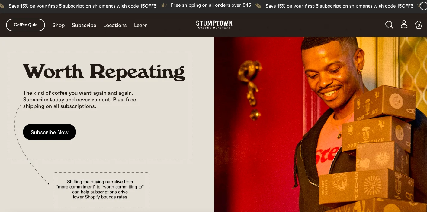 Stumpdown coffee roasters example