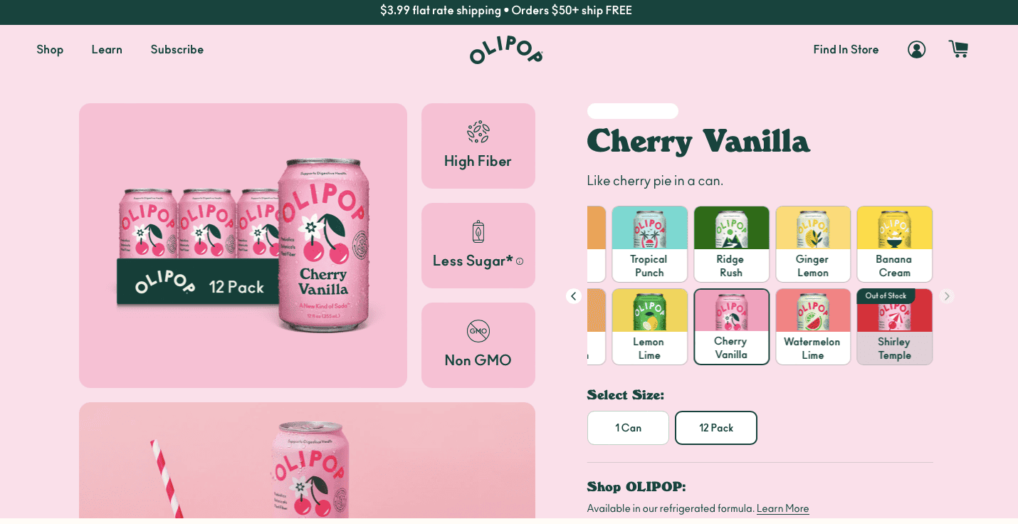 Olipop Shopify Product Page Example