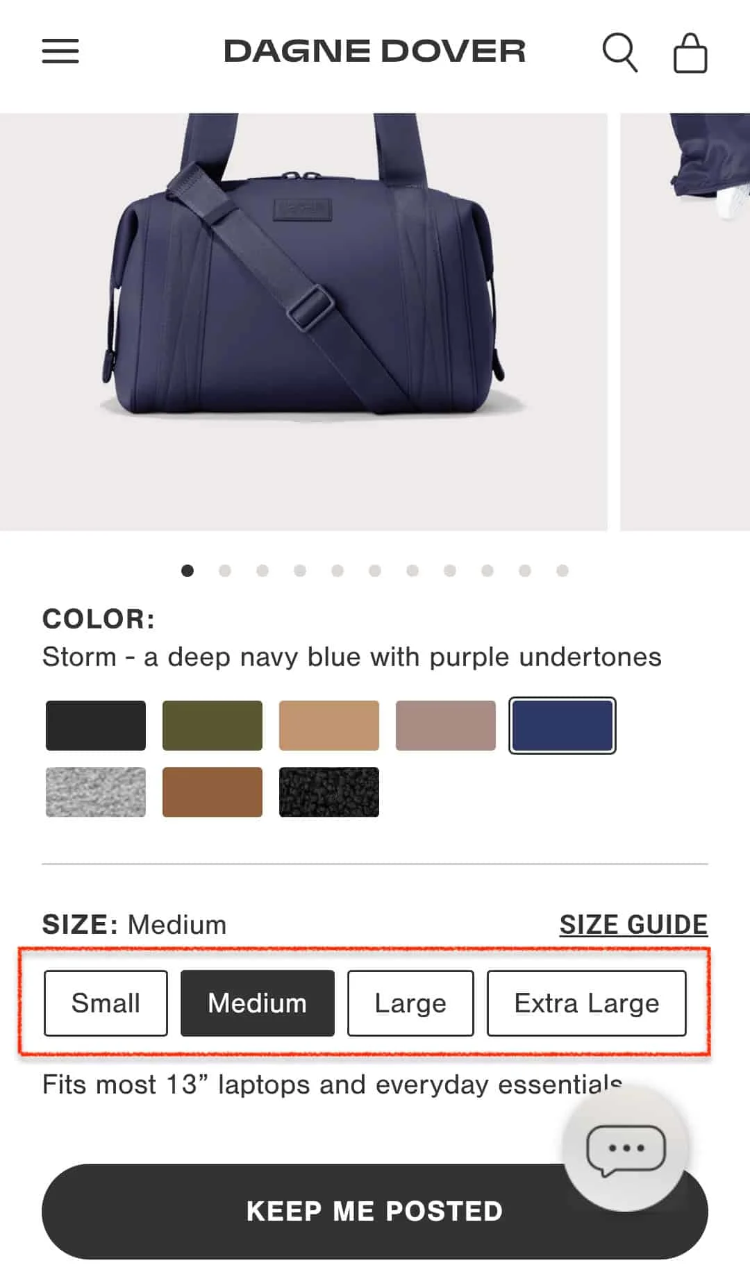 Dagne Dower Mobile Product Page Example