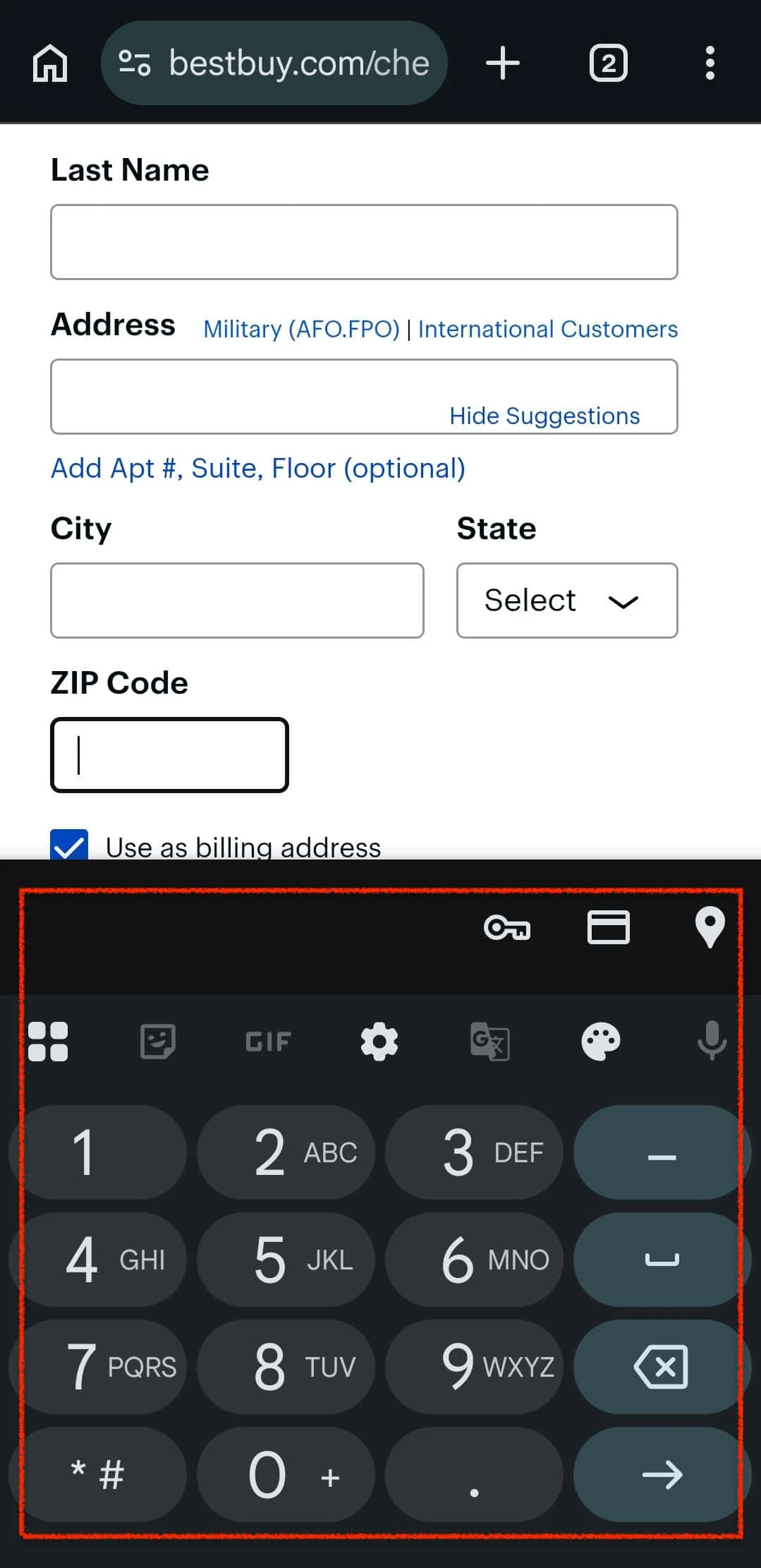 best buy mobile checkout example
