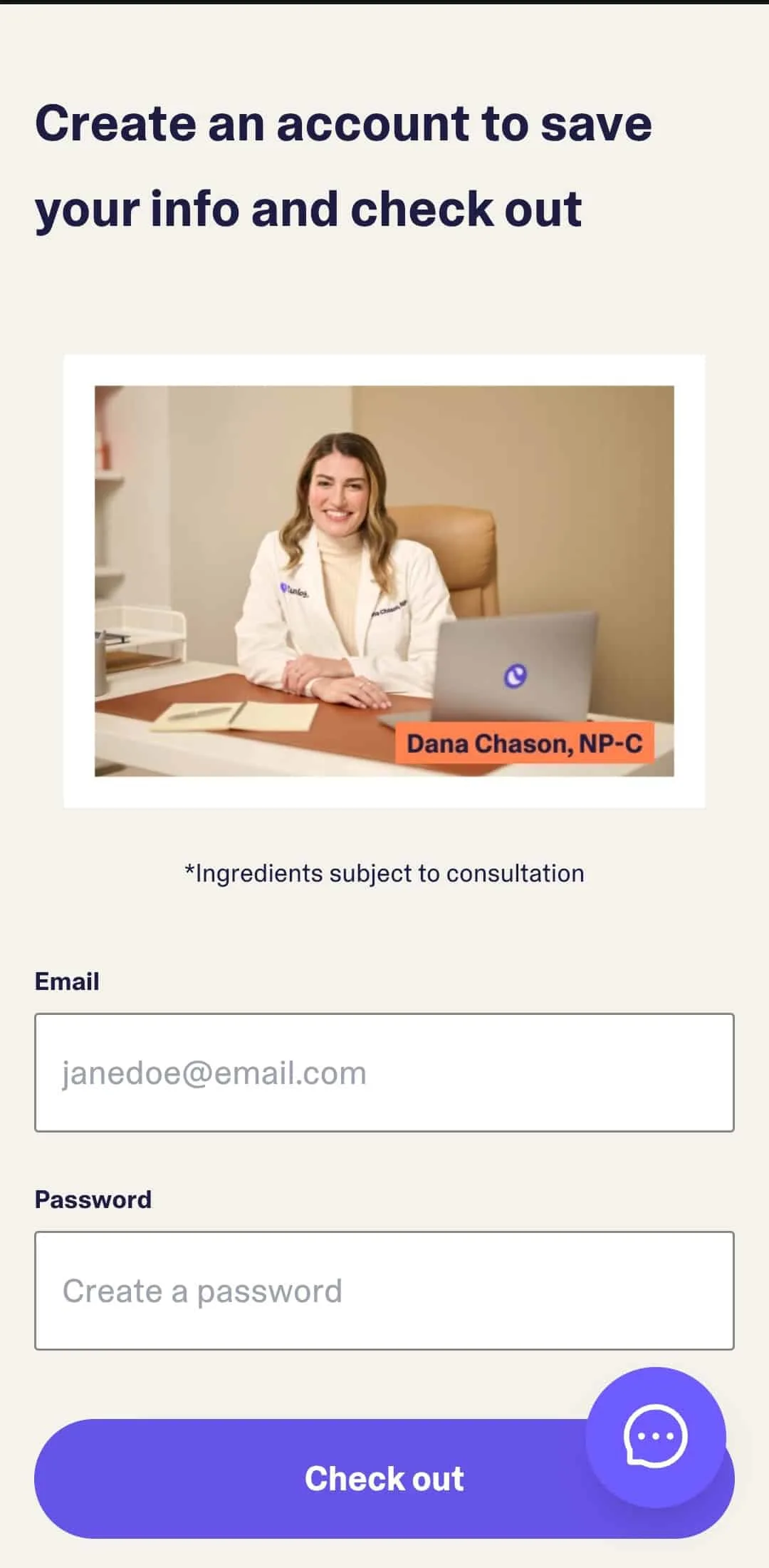 Curology Mobile Checkout Example