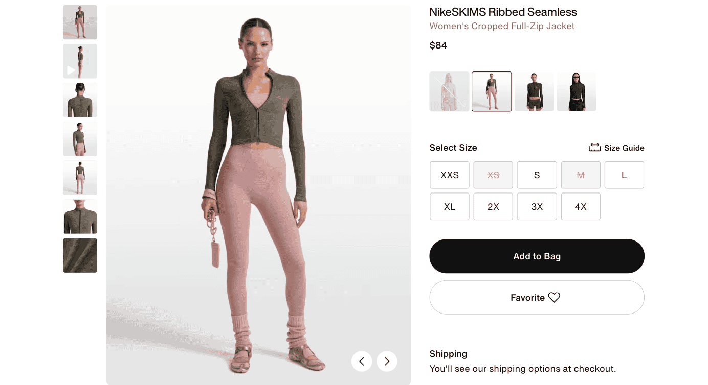 Nike product page example