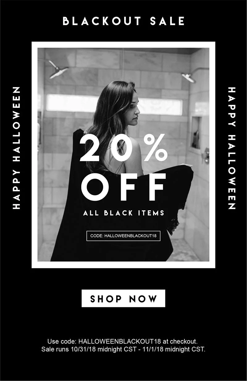Halloween sale hosting BFCM: UX change