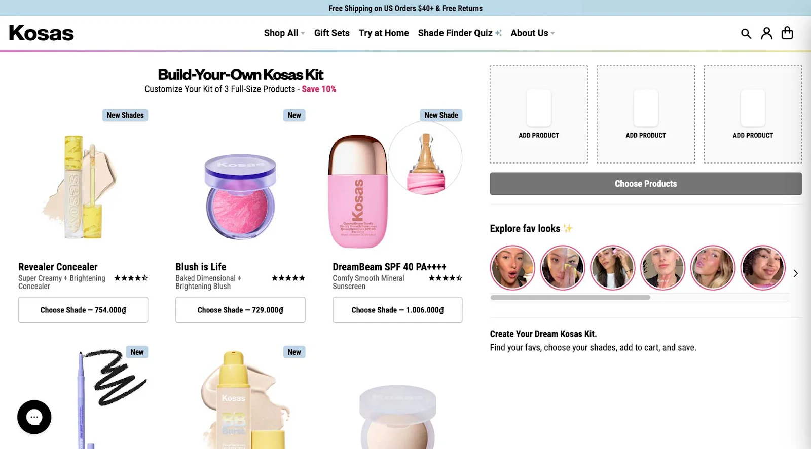 BFCM build your own bundle UX change example: Kosas