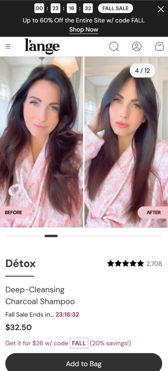 Good product photos not only seem real, but nudge shoppers to scroll - note how Lange offers a progress bar as well below the image carousel