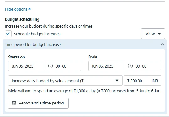 Budget scheduling options: Facebook ads strategies